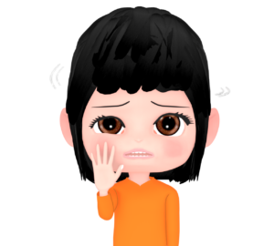 首を振りながら拒否をする女性のイラスト
