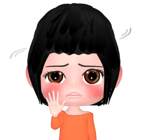 首を振りながら拒否する女性のイラスト