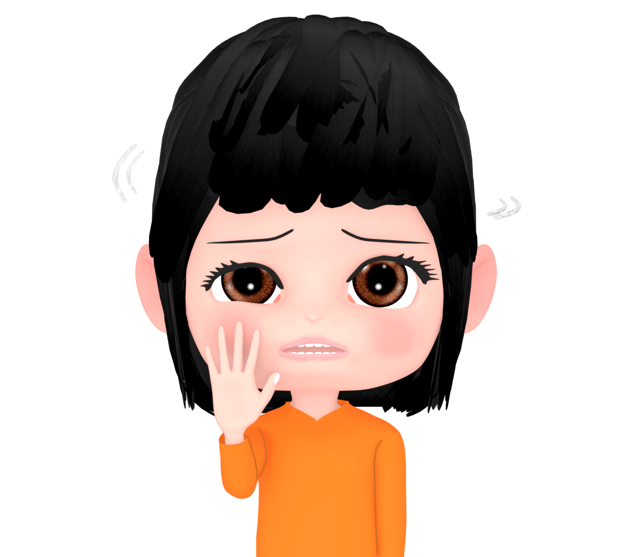 首を振りながら拒否をする女性のイラスト