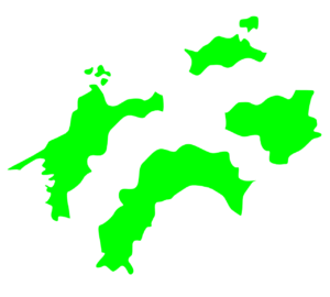 四国地方をバラした地図のイラスト