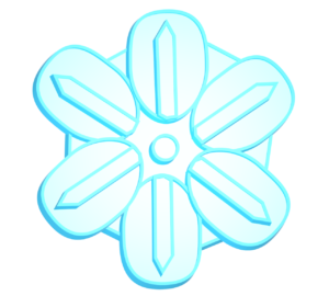 青く輝く雪の結晶のイラスト