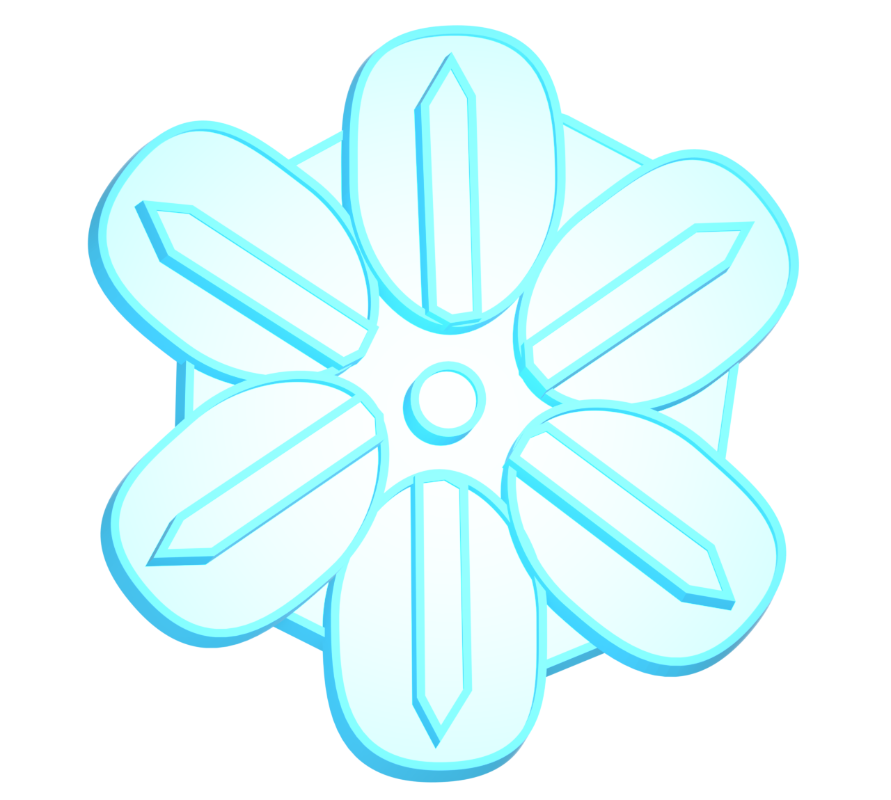 青く輝く雪の結晶のイラスト