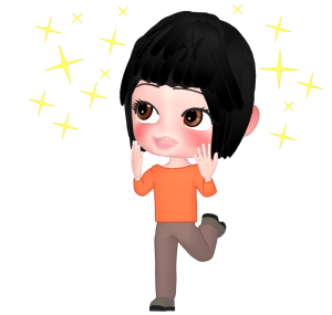 輝かせて走る女性のイラスト