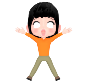 ショックを受ける白目の女性のイラスト