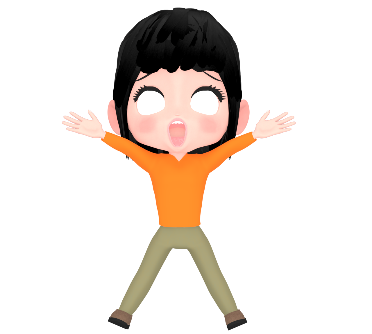 ショックを受ける白目の女性のイラスト