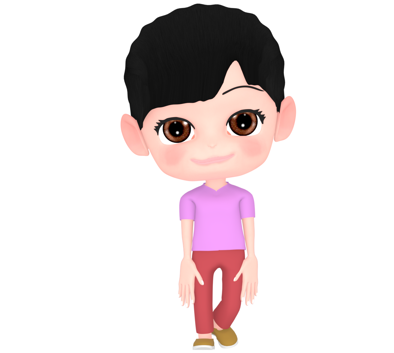 ショートヘアーの女の子のイラスト