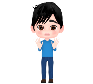 遠慮をする男性のイラスト