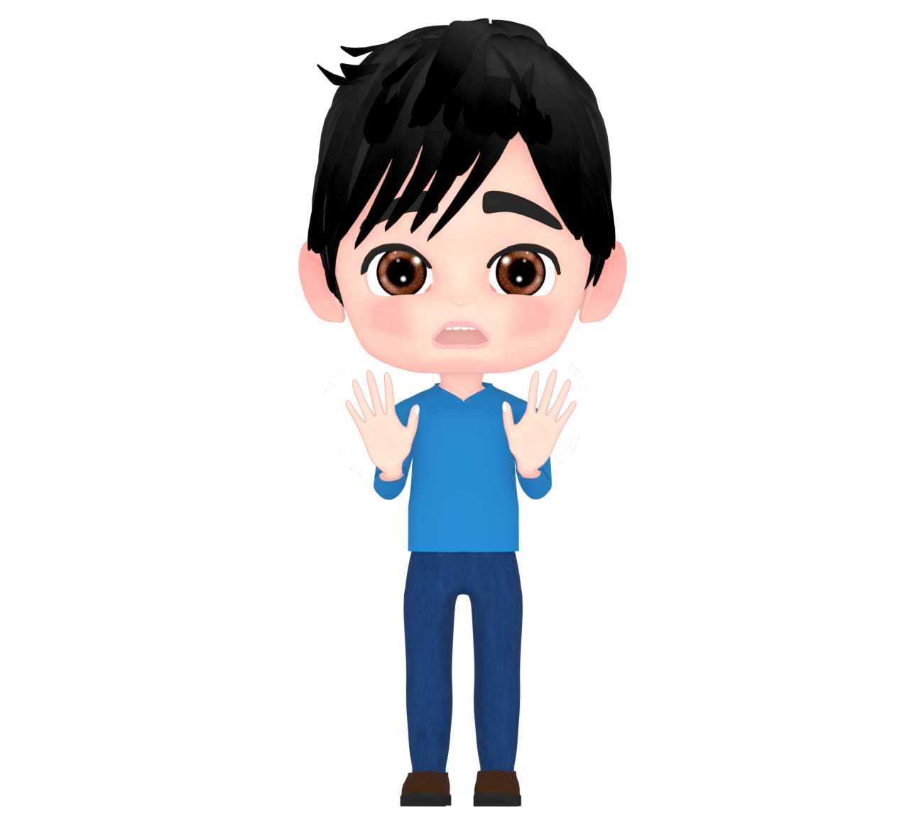 遠慮をする男性のイラスト