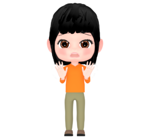 遠慮をする女性のイラスト