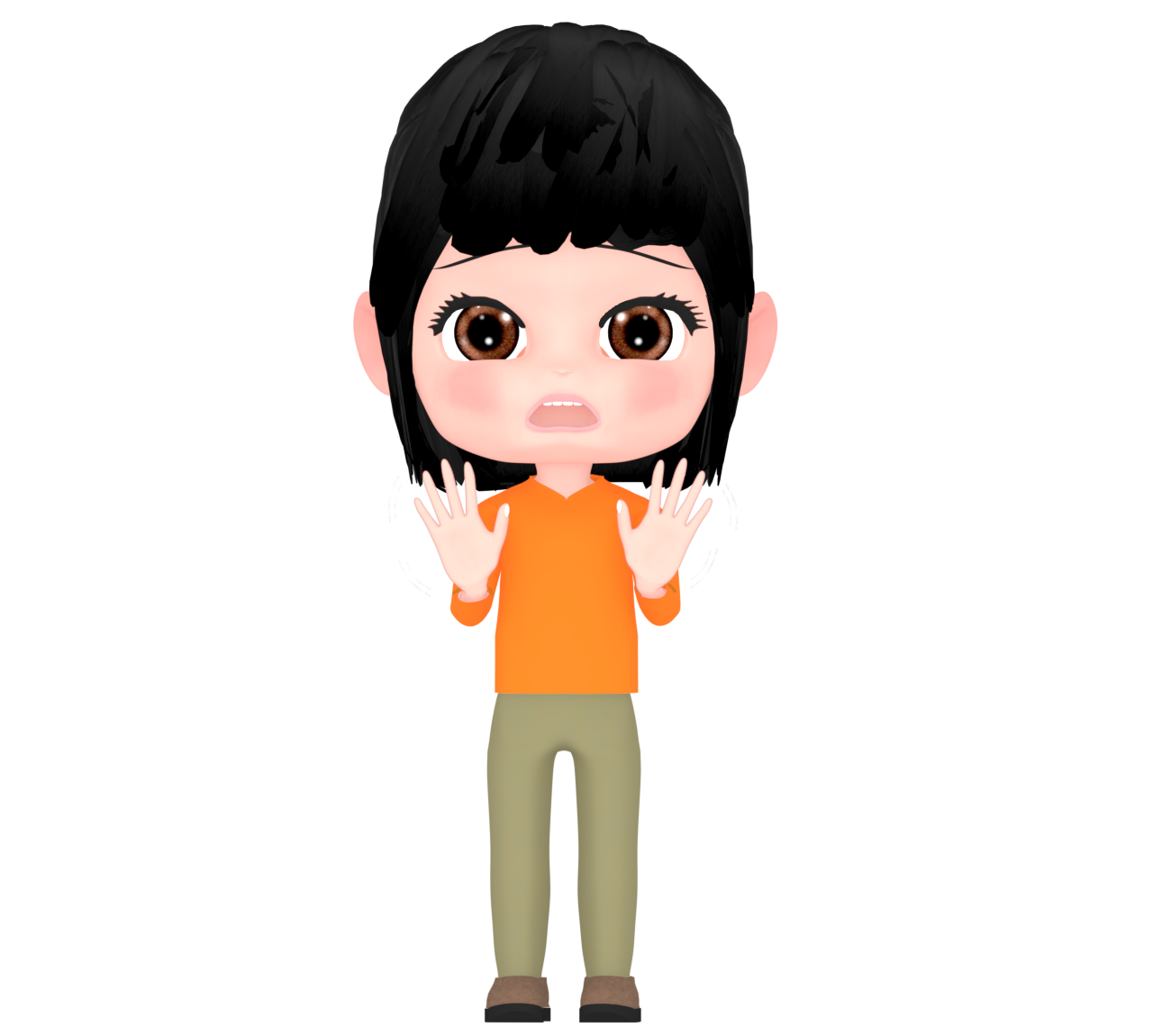 遠慮をする女性のイラスト