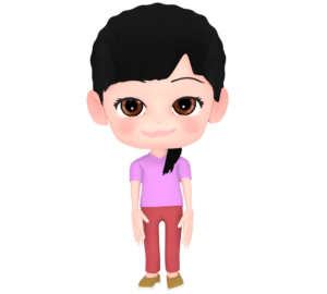 サイドダウンの髪型をした女の子のイラスト