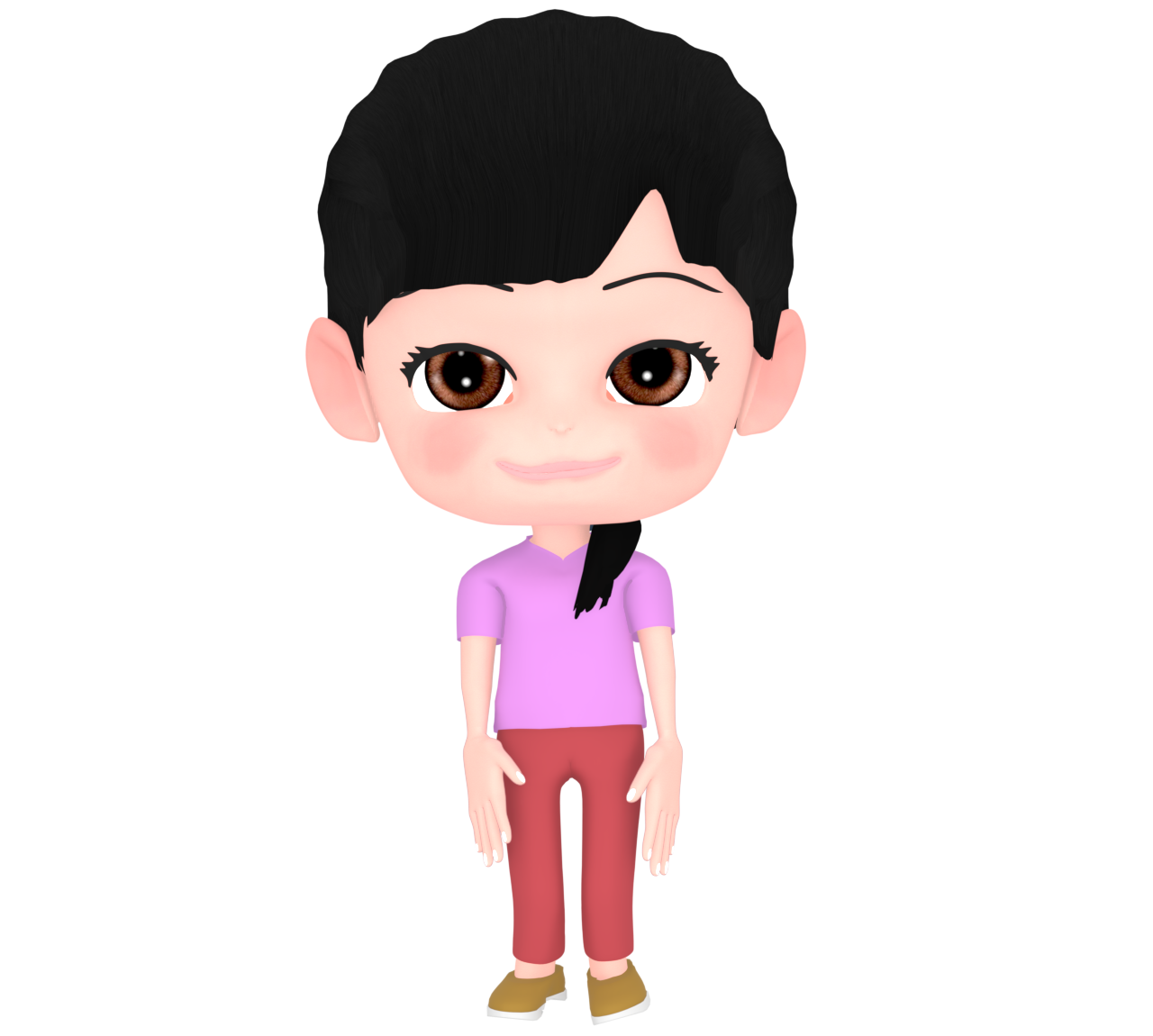 サイドダウンの髪型をした女の子のイラスト