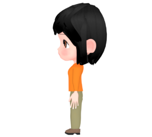 横側から見る女性のイラスト