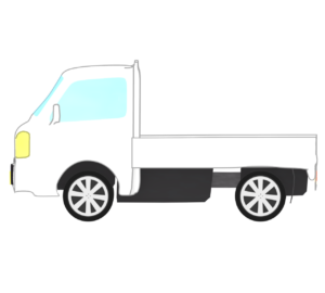 横から見る軽トラのイラスト