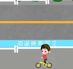 歩道を走る自転車のイラスト