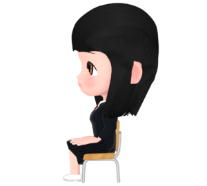 椅子に座る横向きの女子生徒のイラスト