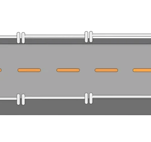 横向きの一般道路のイラスト