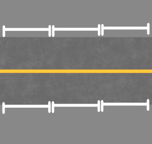 横向きの一般道路のイラスト