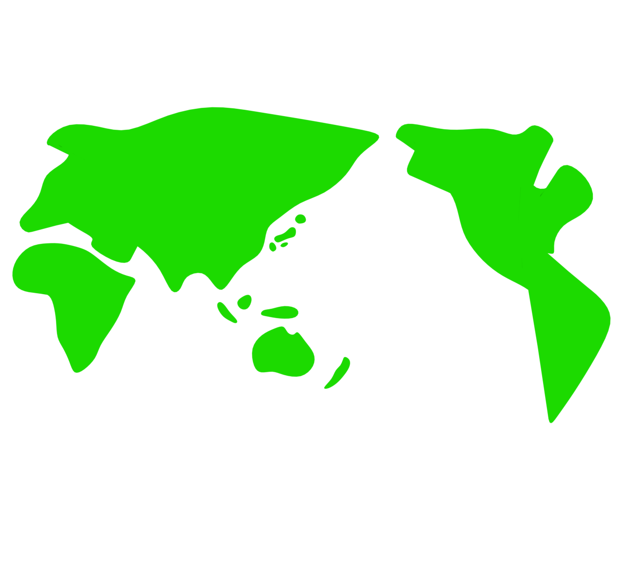 シンプルでかわいい世界地図のイラスト