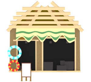 シンプルな海の家のイラスト