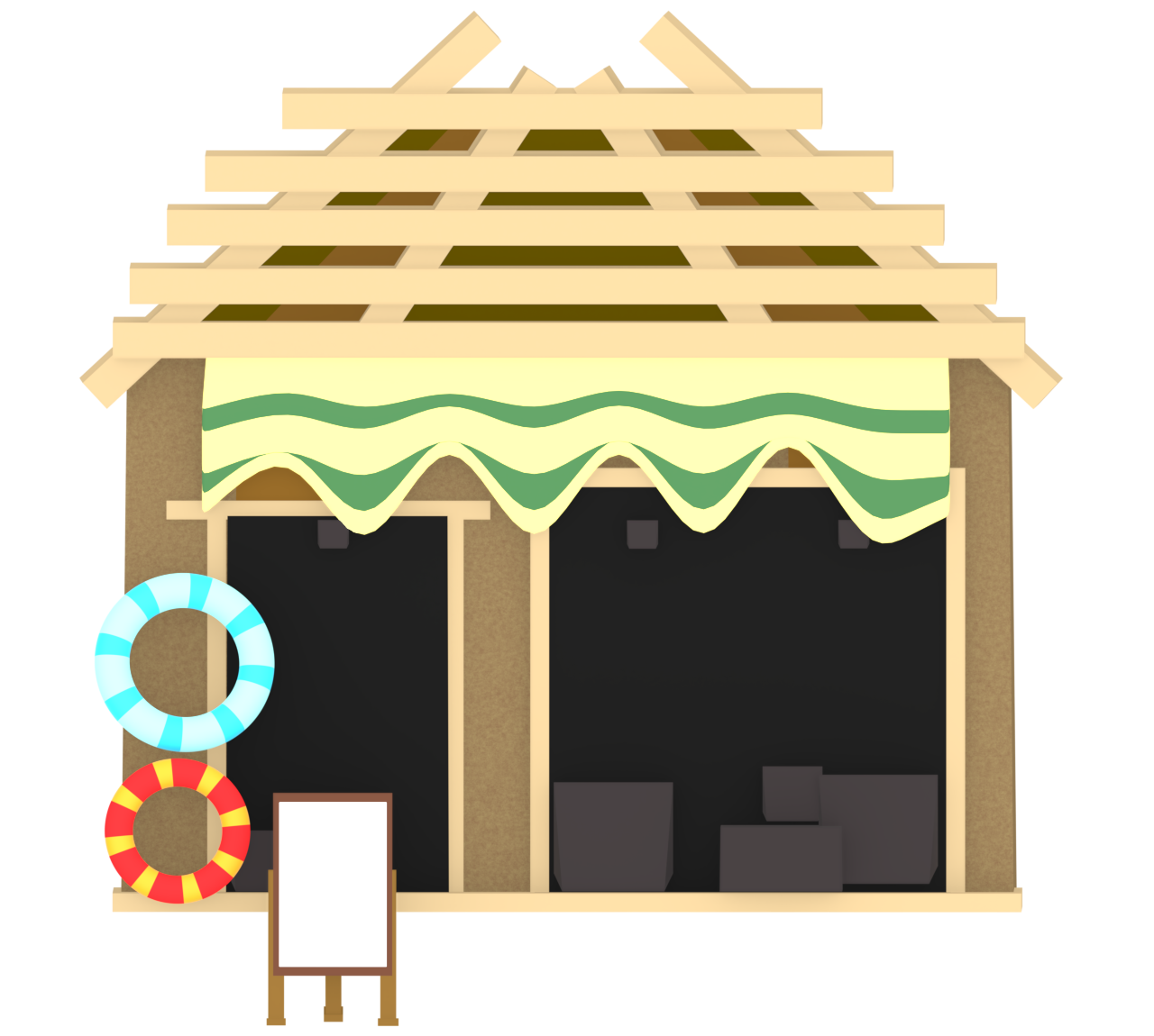 シンプルな海の家のイラスト