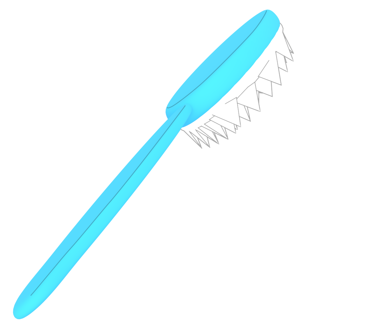 シンプルな青色のクシのイラスト