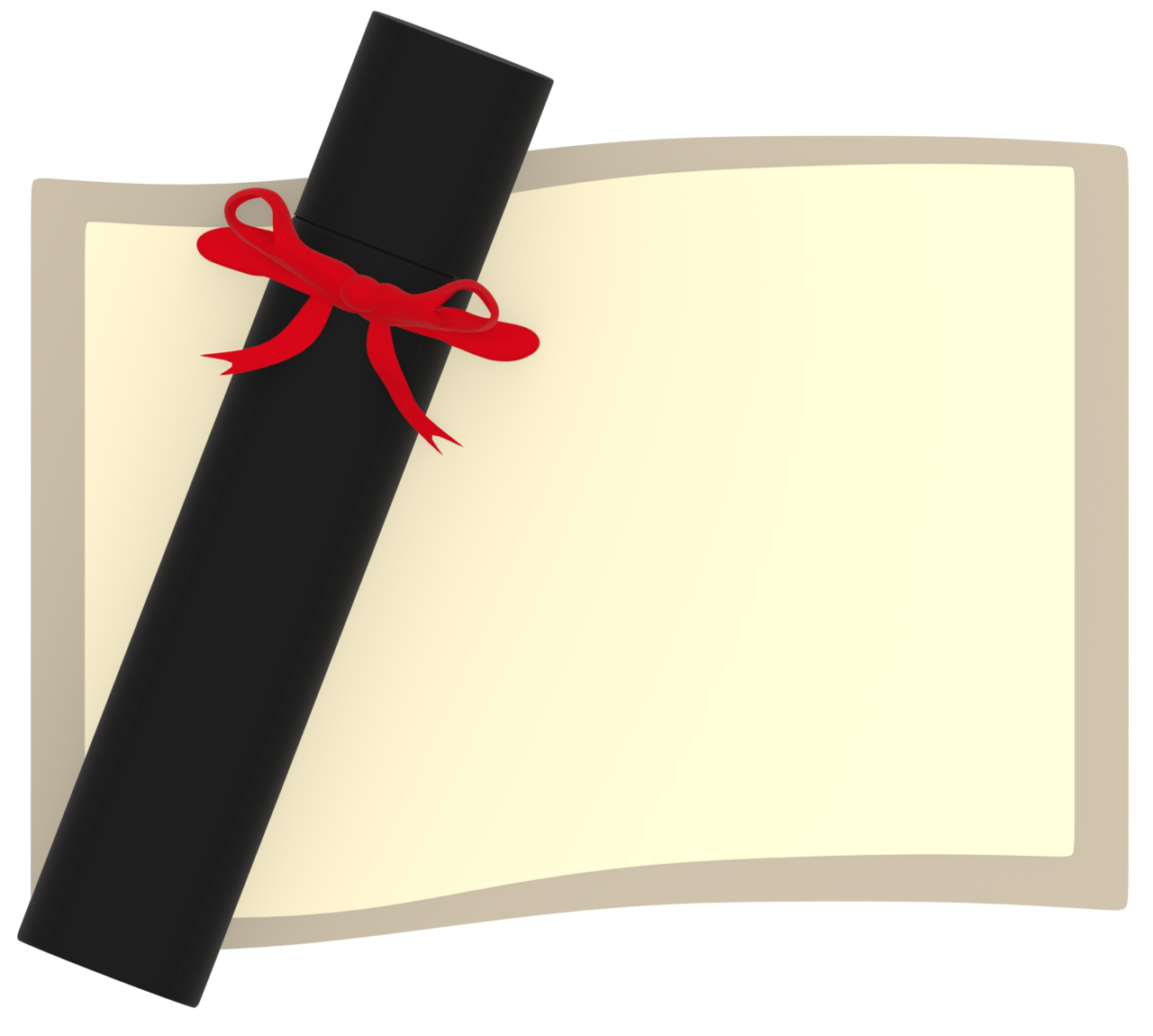 シンプルな卒業証書と賞状筒のイラスト