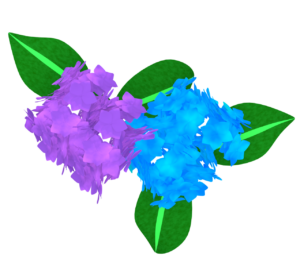 上から見るシンプルな紫陽花のイラスト