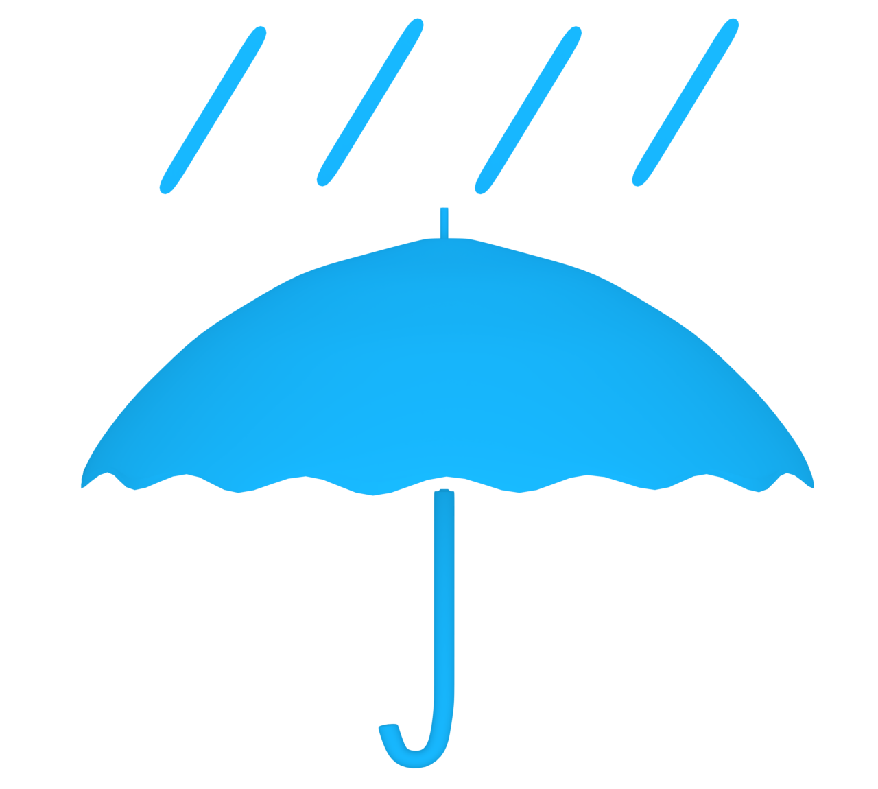 シンプルな雨と傘のイラスト