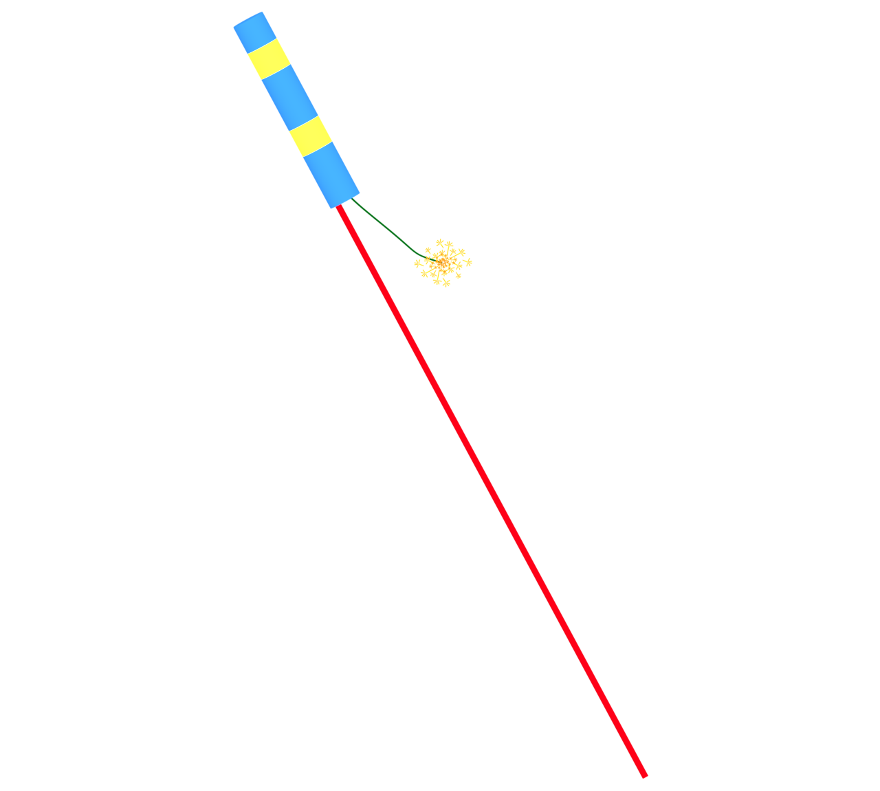 シンプルなロケット花火のイラスト
