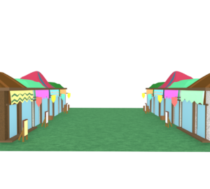 シンプルな商店街のイラスト