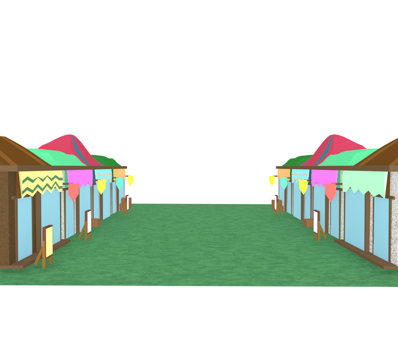 シンプルな商店街のイラスト