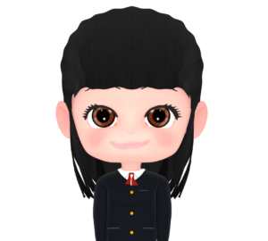 シンプルに微笑む女子生徒のイラスト