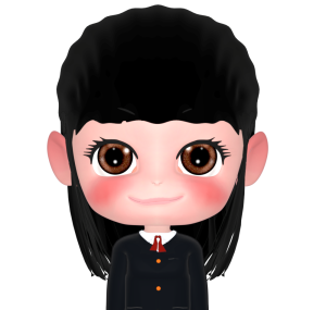 シンプルに微笑む女子生徒のイラスト