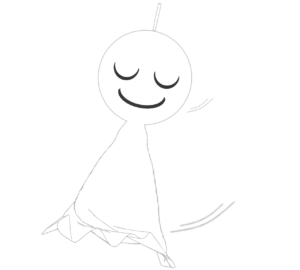 シンプルなてるてる坊主のイラスト