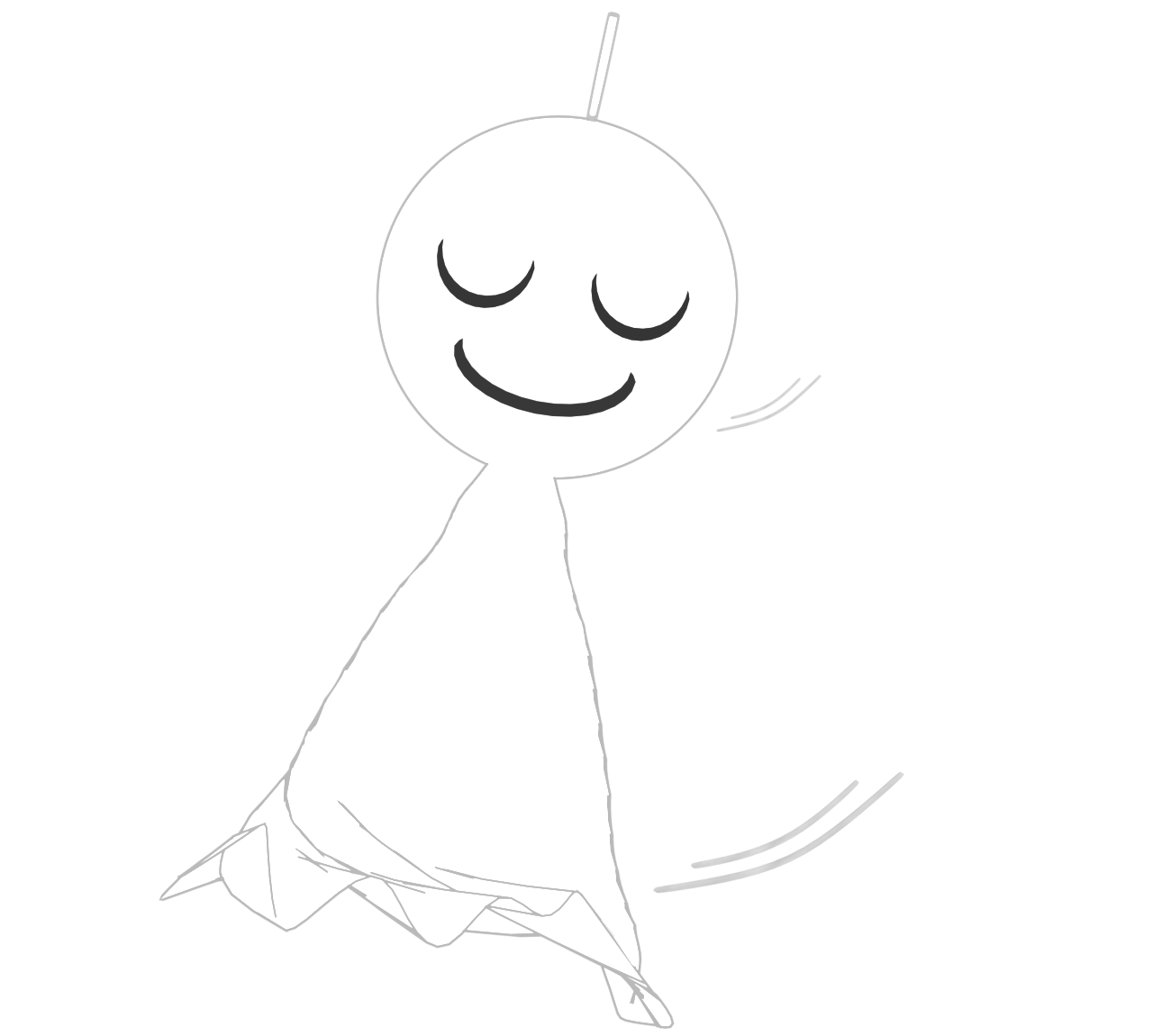 シンプルなてるてる坊主のイラスト