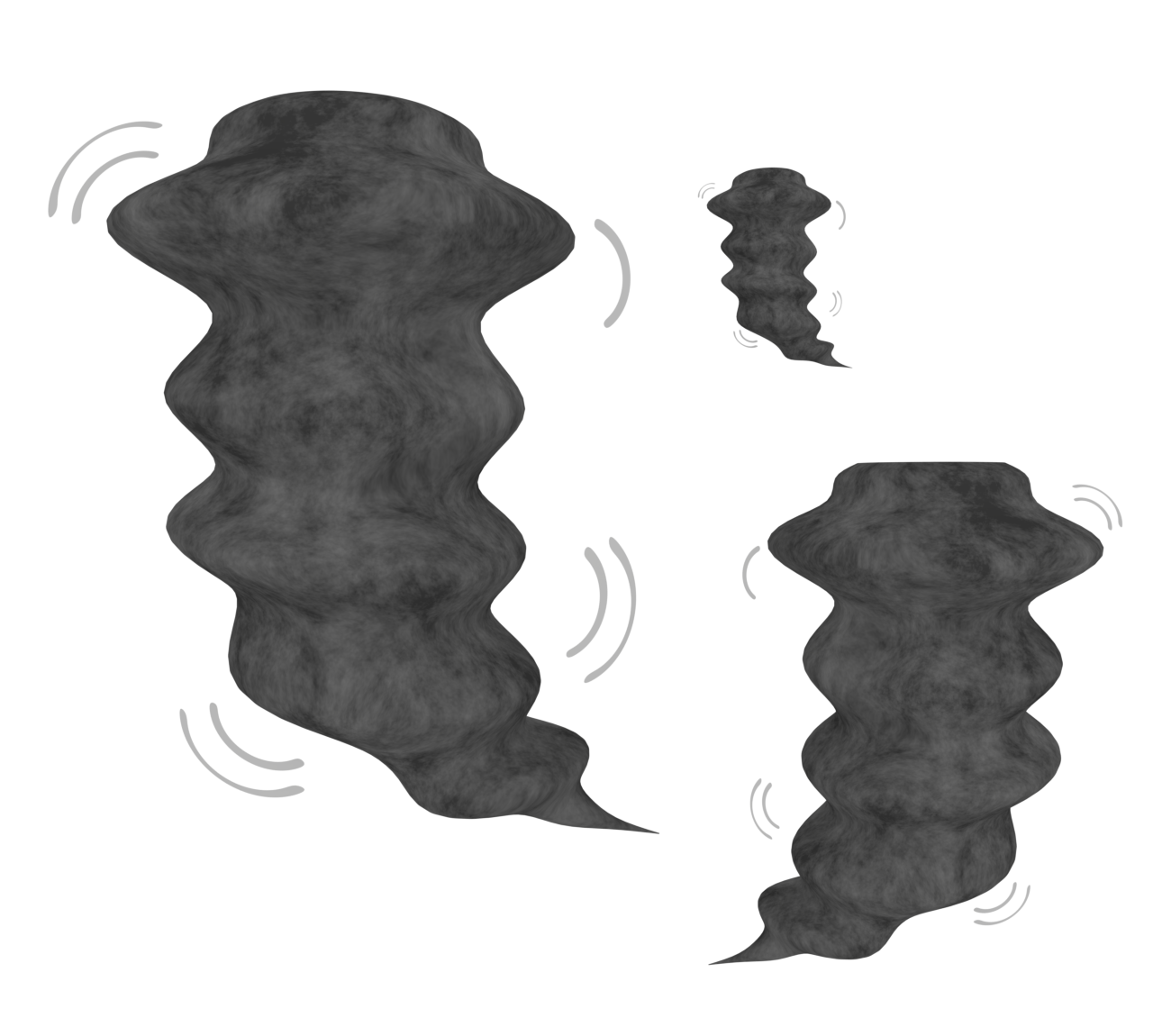 同時発生をした竜巻のイラスト