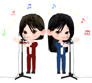 女性の歌手のイラスト