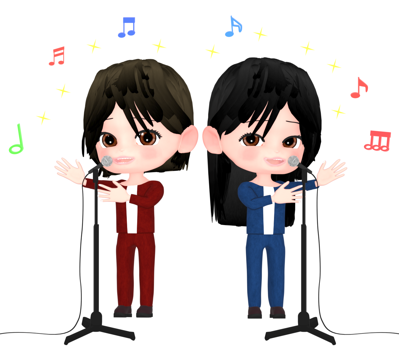 女性の歌手のイラスト