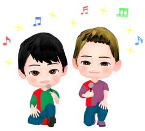 歌う男性アイドルのイラスト