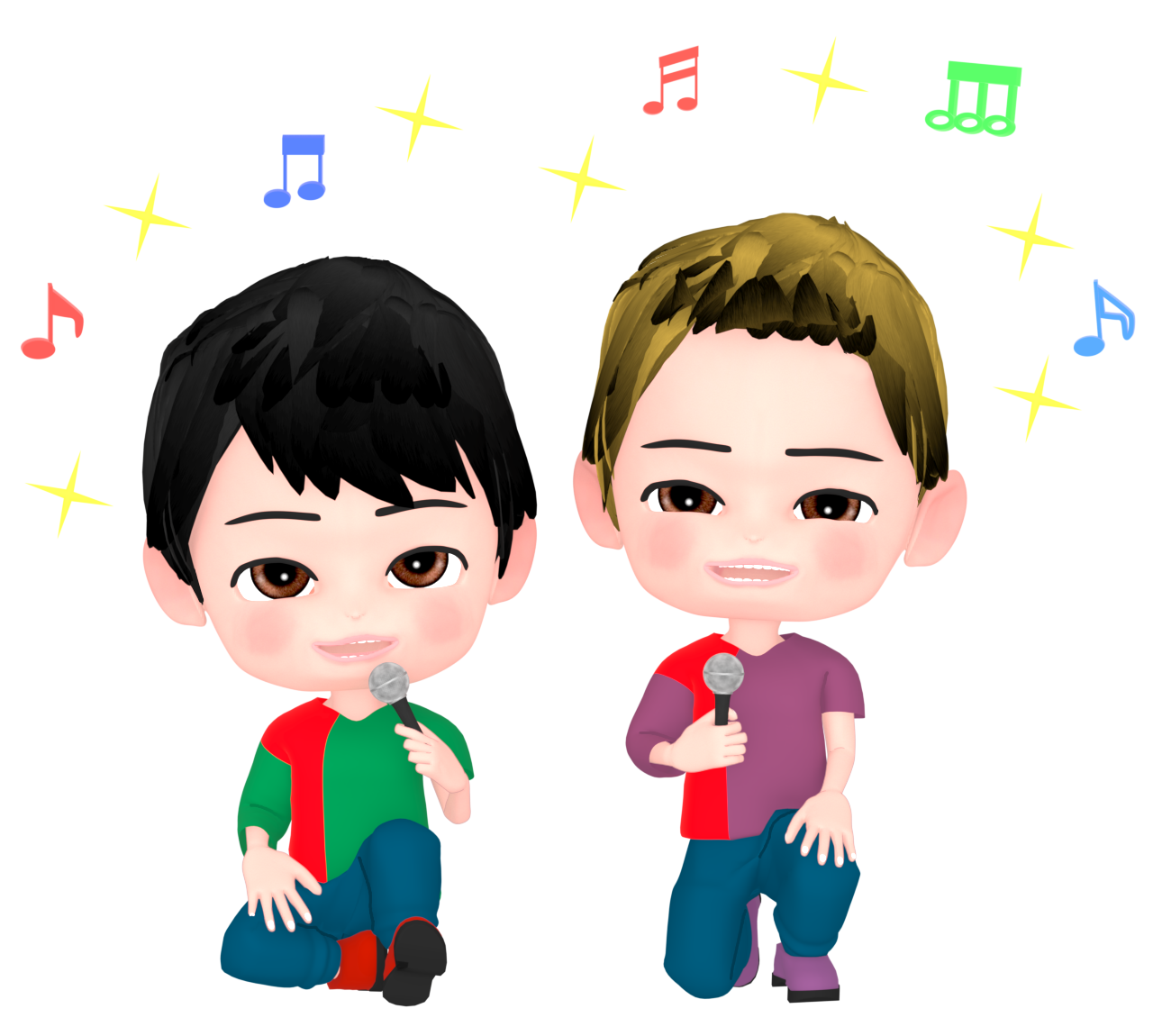 歌う男性アイドルのイラスト