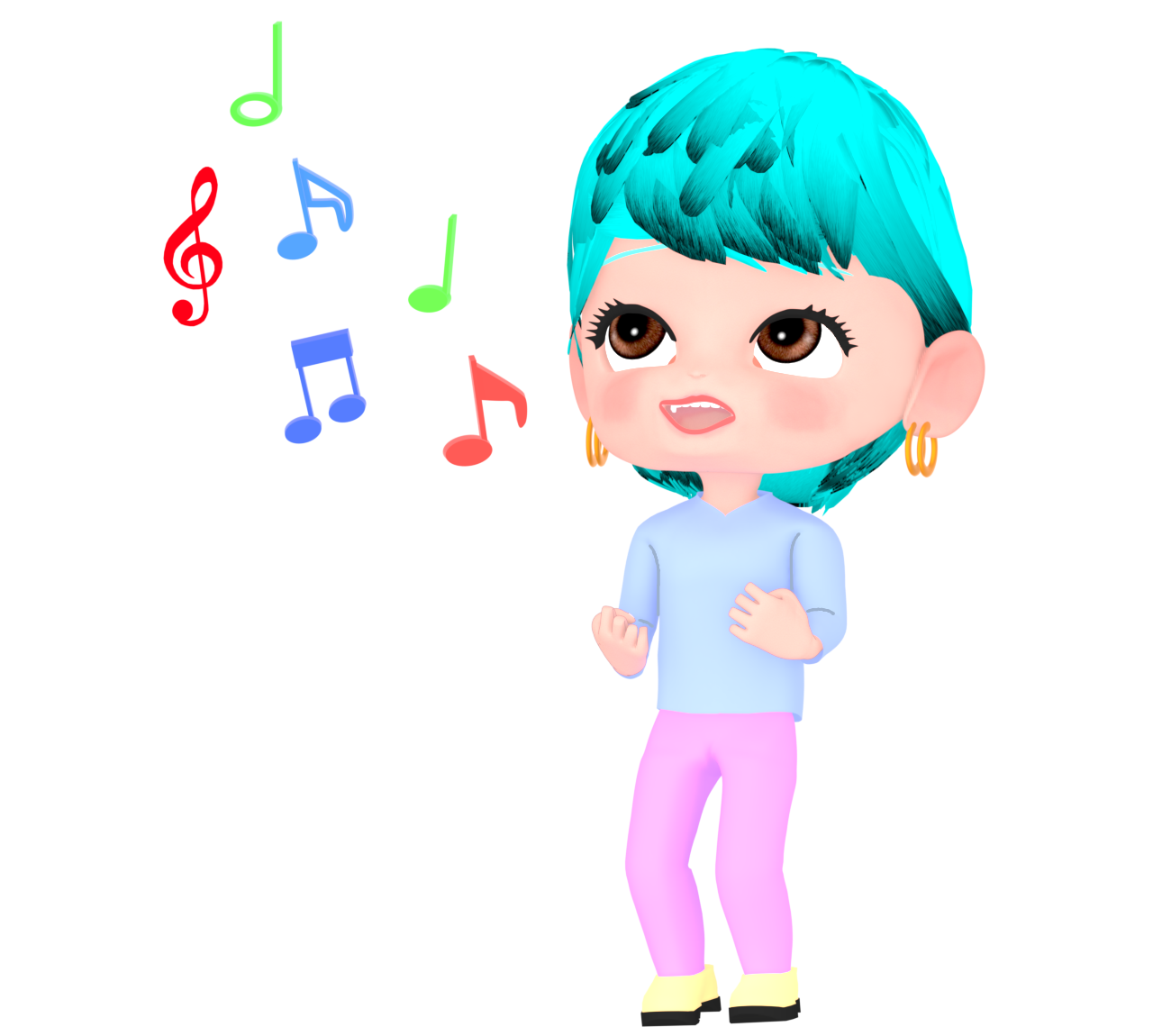 歌う女性のイラスト