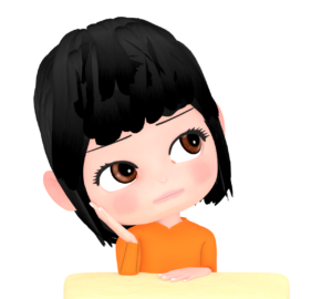 座ってぼんやりとしている女性のイラスト