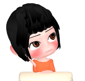 座ってボーと上を見ている女性のイラスト