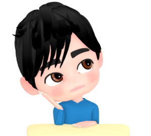 座ってボーとしている男性のイラスト