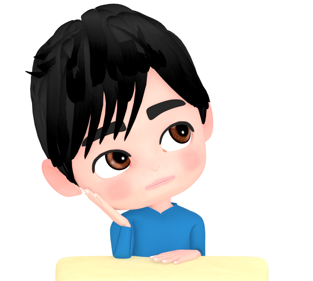 座ってボーとしている男性のイラスト