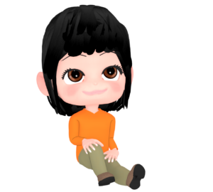 片足を立てて座る女性のイラスト