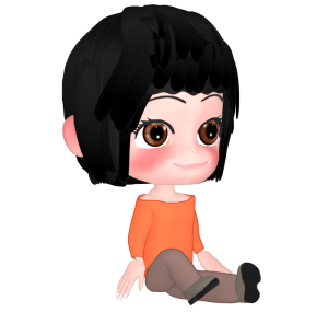 片足を立てて座る笑顔の女性のイラスト