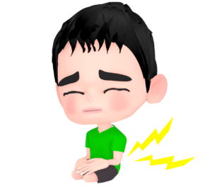 正座で足が痺れる男の子のイラスト