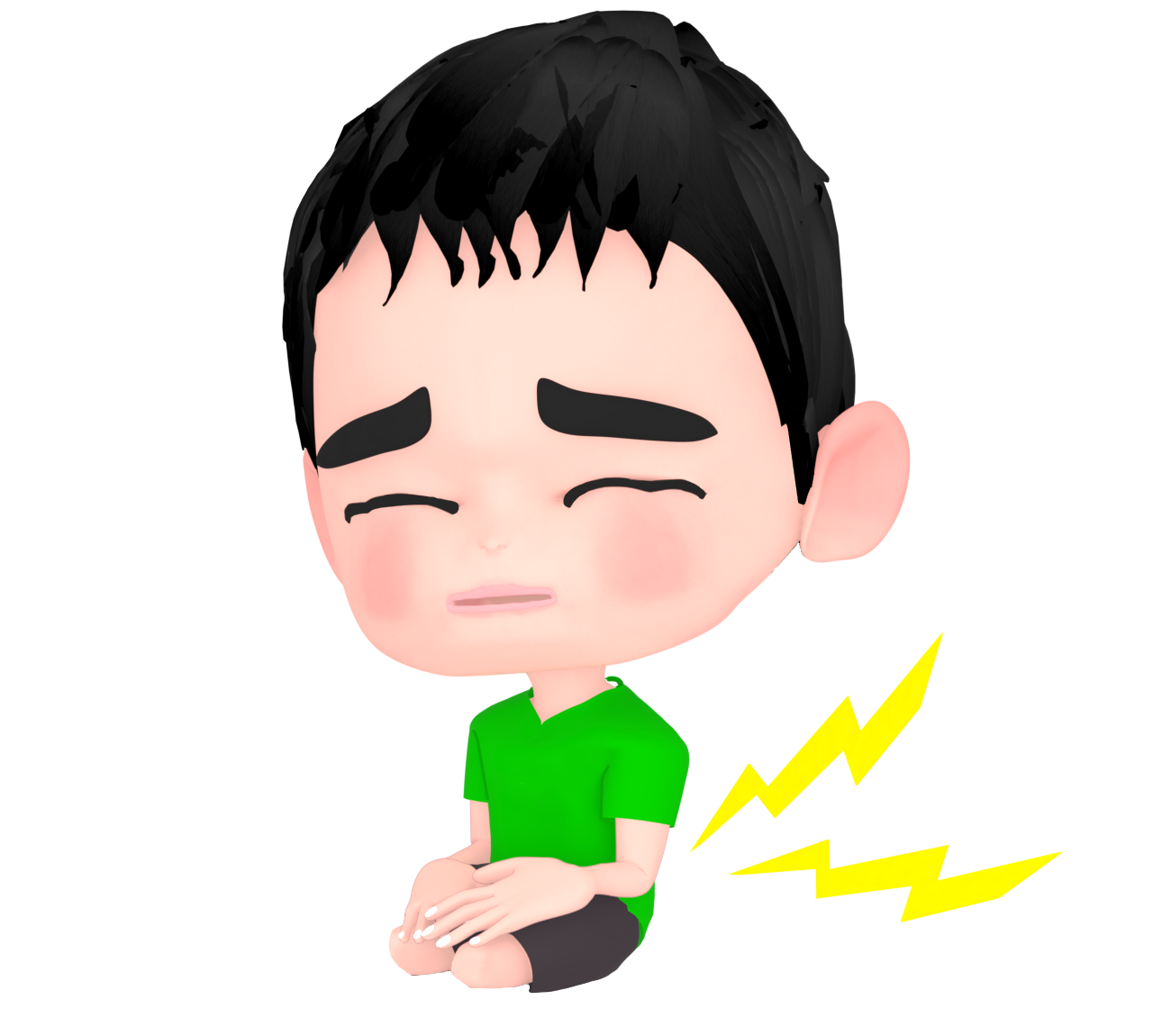 正座で足が痺れる男の子のイラスト